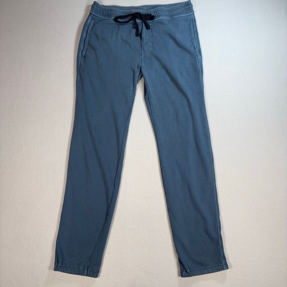 James Perse French Terry  Sweatpants Men 1 / S Blue Supima Cotton USA Made *HOLE